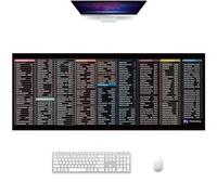 Excel Cheat Sheet Desk Pad,Quick Key Keyboard Mouse Pad Non-Slip with Office Software Shortcuts Pattern, Upgraded Extended Large Rubber Base Mice Smooth Cloth Mouse Pad Desk Mat