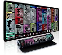 Excel Cheat Sheet Desk Pad with 231 Shortcuts | US Local Store | XL 31.5"x11.8" Waterproof Mousepad | Non-Slip Office & Gaming Desk Mat | Stitched Edges | Employee Appreciation Gifts