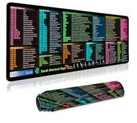 Excel Cheat Sheet Desk Pad, XL Large Gaming Mouse Pad, Waterproof Computer Keyboard Mats with Stitched Edges, Non-Slip Rubber Base Laptop Mat for Excel Shortcuts Mousepad Home & Office 31.5" x 11.8"