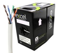 Excel Copper Cat5E Network Cable U/utp Low Smoke Lsoh Euroclass Dca 100M White