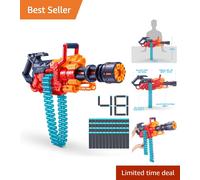 Excel Crusher Red Foam Dart Blaster - Belt-Fed, 35 Dart Capacity, Kids' Favorite