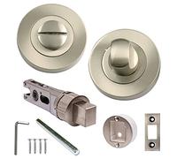 Excel Designer Bathroom Door Thumb Turn and Smart Deadbolt Set Satin Nickel