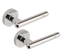 Excel DH3628 Clipper Passage Door Handles on Round Rose, Polished Chrome