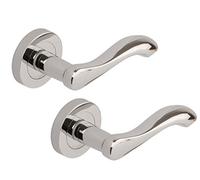 Excel DH3680 Venus Passage Door Handles on Round Rose, Polished Chrome