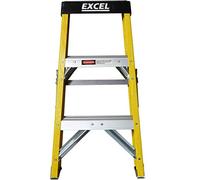 Excel Electricians Fibreglass 2 Step Ladder 0.76m Height - Heavy Duty 2 Treads ladder, folding and lightweight step ladder, Non-conductive material, Maximum Load Capacity of 150kg