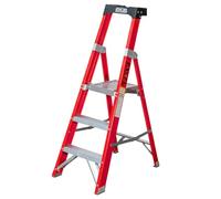 Excel Fibreglass Platform Step Ladder 3 Tread 1.34m EN131- Heavy Duty 3 Treads ladder, foldable ladder, folding step ladder, lightweight step ladder, fibreglass step ladder