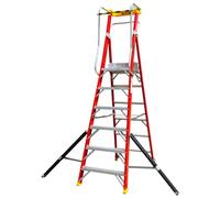 Excel Electricians Fibreglass Podium Step Ladder 6 Tread 2.61m EN131-7
