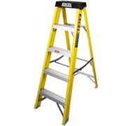 Excel Electricians Fibreglass StepLadder 4 Tread EN131 - Heavy Duty 4 Treads ladder, foldable ladder, folding stepladder, lightweight stepladder, fibreglass stepladder