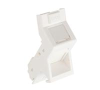 Excel Euro Mod Angled Shutter for RJ45 Keystone Jack FacePlate 25mm x 50mm White
