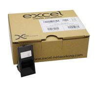 Excel EuroMod Angled for RJ45 Keystone FacePlate 25mm x 50mm Trade 20 Pack Black