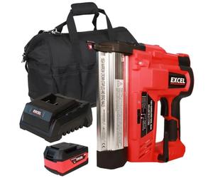 Excel EXL592B 18V Cordless 2nd Fix Nailer with 1 x 4.0Ah Battery Charger & Excel Bag - Firing Speed 60Nails/min - 18ga Staple Size - LED Worklight - Depth Adjustment Wheel