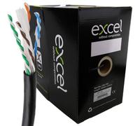 Excel External Copper Cat6 Network Cable U/utp Outdoor Euroclass Fca 305M Black