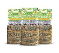 Excel Forage & Feast Mini Bale with Chamomile, 300g - Mini Hay Bale Treat for Rabbits & Guinea Pigs - Natural Snack Topped with Chamomile (Pack of 3)