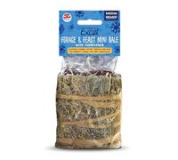 Excel Forage & Feast Mini Bale with Cornflower, 100g - Mini Hay Bale Treat for Rabbits & Guinea Pigs - Natural Snack Topped with Cornflower