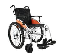 Excel G-Explorer Self-Propelled Wheelchair - Lightweight Foldable Outdoor Wheelchair with 24” All-Terrain Tyres, Adjustable Push Handles & Quick-Release Wheels (Silver, 40cm)