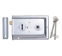 Excel Hardware Double Handed Rim Lock 6" x 4" - Polished Chrome