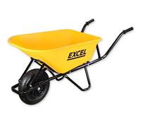 Excel Heavy Duty 100L Yellow Wheelbarrow HDPE Plastic Tray
