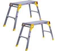 Excel Heavy Duty Aluminium Platform Work Bench Folding Hop Up 300mm x 700mm Pack of 2 - Stool, Ladder, Foldable, Portable