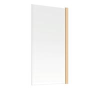 Excel Home 800x1400mm Square Bath Shower Screen - 6mm Toughened Safety Glass, Reversible 180° Pivot Bath Screen, Modern Brushed Brass Frame, 2 Year Guarantee