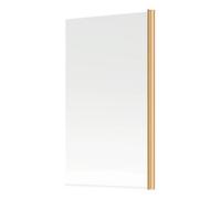 Excel Home Bath Screen Brushed Brass, 800X1400mm, Pivoting, Reversible, Modern Glass & Metal Design With 2 Year Guarantee