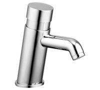Excel Home Bathrooms Push Button Non Concussive Basin Tap Chrome Self Closing, Water Efficient, Adjustable Timer, Modern Brass Design
