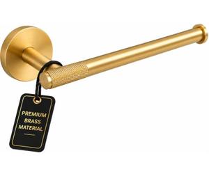 Excel Home Brushed Brass Toilet Roll Holder, Heavy Duty Brass Material | Wall toilet paper holder, compact size, Brass material, Matt finish, PVD coating, Anti rust , knurled Grip