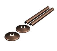 Excel Home Brushed Bronze Radiator Pipe Sleeves & Collars 15mm To 200mm Length 2 Pack Clip On Metal Pipe Covers For Radiator Pipes