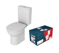 Excel Home Close Coupled Toilet, Rimless Wc & Soft Close Seat