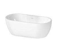 Excel Home Freestanding Double End Bath 1650X745X580mm Gloss White Acrylic, 220L Capacity, Modern Design, Pre Fitted Waste & Overflow