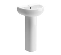 Excel Home Full Pedestal Basin 450X400mm 1 Tap Hole Made From White Vitreous