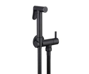 Excel Home Highlife Matt Black Douche Kit With Integrated Isolator Valve, Anti Twist Hose, 5 Years Warranty, Modern Bathroom Hygiene