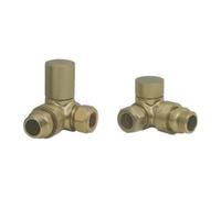 Excel Home Manual Round Corner Brushed Brass Corner Manual Valve Set (Pairs)