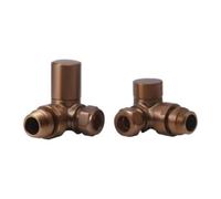 Excel Home Manual Round Corner Brushed Bronze Corner Manual Valve Set (Pairs)