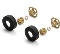 Excel Home Matt Black Round Shower Mounting Kit, Bar Valve Fast Fix Brackets With 3/4 Inches Bsp Connections, 15mm Wall Mounted