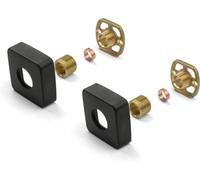Excel Home Matt Black Square Shower Mounting Kit, Bar Valve Fast Fix Brackets With 3/4 Inches Bsp Connections, 15mm Wall Mounted