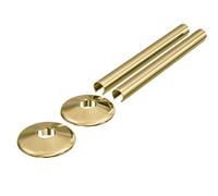 Excel Home Polished Brass Radiator Pipe Covers & Collars 15mm X 300mm Length, 2 Pack Snap On Metal Pipe Sleeves For Radiator Pipes