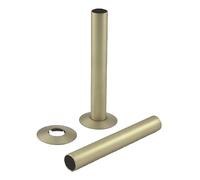 Excel Home Radiator Pipe Covers- 18mm x 130mm Radiator Pipe Collars & Shroud Kits in Matching Finishes - Fancy Matching with Valves and Radiators - Pair of Pipes (Brushed Brass)