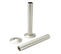 Excel Home Radiator Pipe Covers In Satin Brushed Nickel Finish, 18mm X 130mm Solid Brass Pipe Collars & Shroud Kit, Decorative Pipe Sleeves
