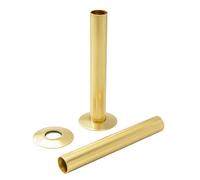 Excel Home Radiator Pipe Covers Polished Brass 18mm X 130mm & Shroud Kit, Premium Decorative Sleeving For Radiator Valves & Pipes