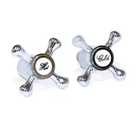 Excel Home Replacement Hot And Cold Victorian Style Cross Head Hot & Cold Taps - Traditional Classic Indices Conversion Kit For Basin