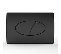 Excel Home Toilet Flush Button Replacement - Dual Button Toilet Flush Plates - Pneumatic Technology - Fingerprint Resistant Compatible with Air Houses - Oval Push Button Design (Matt Black)