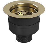 Excel Home Top Fix Kitchen Sink Strainer, 90mm Stainless Steel Kitchen Sink Basket Strainer Brushed Brass