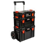 Excel Modular Tool Box Heavy Duty Mobile Storage 3 Piece Set with Wheels, 10078