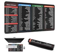Excel Mouse Mat German - 600 x 300 mm Mouse Mat Large Excel Shortcuts Desk Mat with Excel, Word, PPT and Windows Shortcuts/Key Combinations, Non-Slip for Various Office Scenes