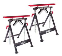Excel Multi-Function 4 in 1 Workbench Table Trestle Roller Stand Adjustable Height Pack of 2