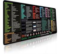 Excel Shortcut Keys Mouse Pad - Extended Large XXL Cheat Sheet Gaming Mousepad - PC Office Spreadsheet Keyboard Mat - Non-Slip Stitched Edge (35.43x15.75x0.12 inches)