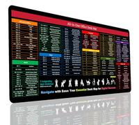 Excel Shortcuts Mouse Mat Large, XXL Excel, Word & PowerPoint Shortcut Desk Mat XXL (90 x 40 X 0.3 cm),Non-Slip Office & Gaming Mouse Pad with Windows Keyboard Shortcuts