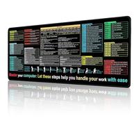 Excel Shortcuts Mouse Pad, Waterproof Excel Mouse Mat for Office Users, Cheat Sheet Mousepad, Multifunctional Large Gaming Mouse Pad Mat, for Laptop, Computer, Office, Home (900x400mm)