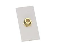 Excel Single Port F-Type Satellite Coax Cable Faceplate Snap in Adapter White