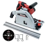 Excel Tools Excel 165mm Plunge Saw 1200W 240V With Guide Rail Set & Blade Precision Wood Cutting Circular Saw